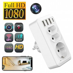 1080P Recorder WIFI Wall USB Charger Port Detection Cam Surveillance Monitor